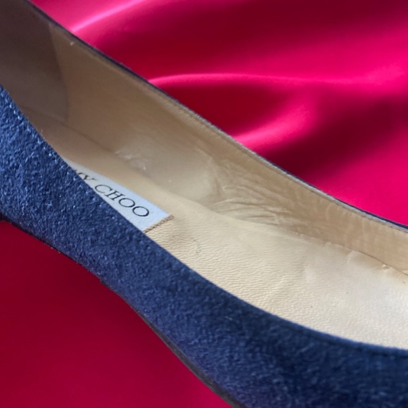 Jimmy Choo Navy Suede ballet flats - Picture 8 of 10